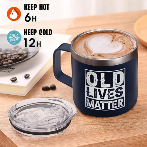 Vista 3 de Vaso de acero inoxidable de 14 onzas con tapa para ancianos y ancianos, regalo de broma para hombres mayores, regalos para hombres mayores