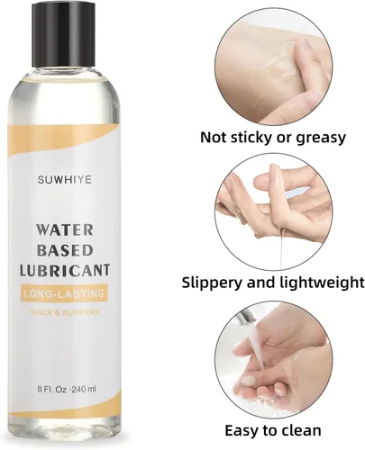 Vista 4 de Lubricante personal, lubricante a base de agua para sexo vaginal y anal, pH amigable de larga duración, lubricante sexual seguro para juguetes