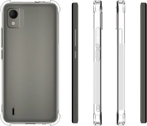 Vista 2 de USTIYA Funda para Nokia C110 4G Clear TPU Cuatro Esquinas Cubierta Protectora Transparente Suave Funda