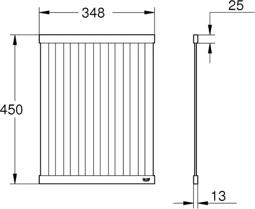 Vista 3 de GROHE Escurridor plegable grande para platos sobre fregadero de cocina, 17.717 x 13.701 in, acero inoxidable, apto para lavavajillas, Brushed Cool