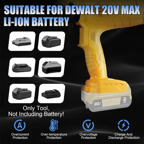 Vista 5 de Pulverizador de pintura inalámbrico para batería Dewalt de 20 V MAX, pistola de pintura de alto flujo de 33.8 fl oz con 3 boquillas de cobre y 3