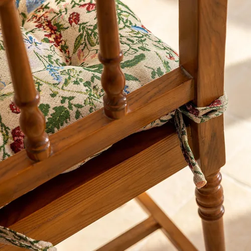 Vista 7 de vctops Cojines para silla de estilo rústico con estampado floral y lazos Cojines para silla en forma de U Almohadillas para silla suaves y cómodas