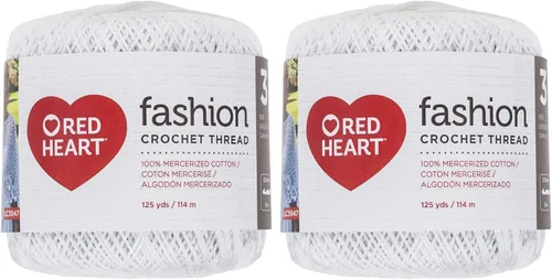 Vista 2 de Red Heart Crochet de moda, tamaño de hilo 3, blanco