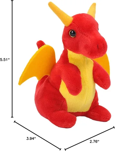 Vista 2 de Wild Republic Pocketkins - Dragón ecológico, animal de peluche, 5 pulgadas, hecho de materiales reciclados, respetuoso con el medio ambiente