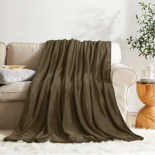 Vista 16 de KMUSET Manta de Tiro Súper Suave Premium de Franela de Forro Polar Sedosa Tamaño de Tiro Beige Microfibra Manta Ligera para Uso en Todas