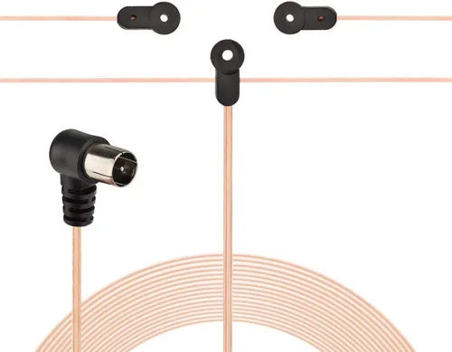 Vista 4 de Bingfu Antena dipolo FM de 75 ohmios Antena de bucle AM de 3 pines para Sony HiFi Series Sharp Stereo System Interior Digital HD Radio Bluetooth