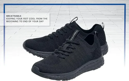 Vista 11 de Shoes for Crews Everlight - Zapatos de trabajo antideslizantes para hombre, transpirables, ligeros, con cordones, resistentes al agua