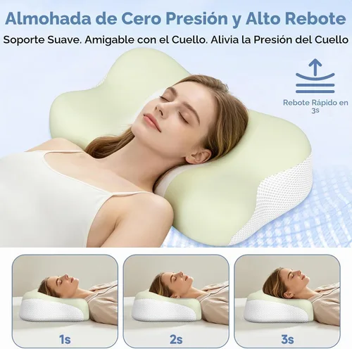 Vista 5 de Almohada cervical para el cuello de espuma viscoelástica ergonómica de un