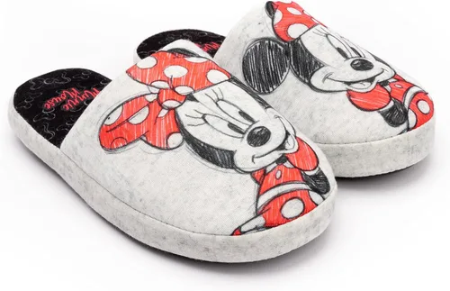 Vista 2 de Disney Minnie Mouse - Pantuflas para mujer, color gris