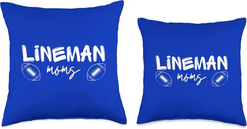 Vista 3 de I Love my Quarterback QB Funny Offensive Line Mom Football Throw Pillow