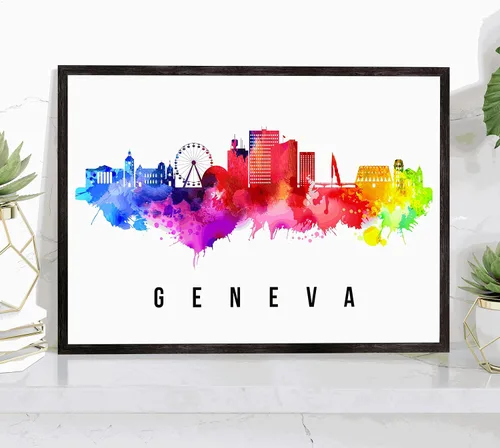 Vista 16 de Póster de Amsterdam Skyline Netherlands, pintura de paisaje urbano e impresión de monumentos, decoración para el hogar, oficina, 12 x 18 pulgadas