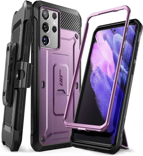 Vista 9 de SUPCASE Funda para Samsung Galaxy S21 Ultra con Soporte (Unicorn Beetle Pro), [Marco Frontal Integrado y Clip para Cinturón]