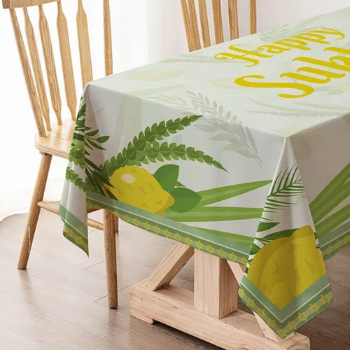 Vista 4 de Hafangry Mantel de Sucot Sukkah Decoración para el Hogar Judío Año Nuevo Vacaciones Suministros Fiesta Etrog Lulav Decoraciones Cocina Comedor