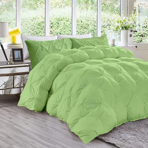 Vista 24 de Juego de edredón plisado de 3 piezas de 21.16 oz/m² para todas las estaciones (edredón + 2 fundas de almohada), relleno de edredón de algodón