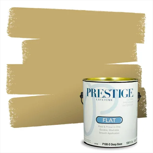 Vista 53 de PRESTIGE Pinturas de pintura exterior e imprimación en uno, 1 galón, plano, combinación comparable de Benjamin Moore* Manzanilla*