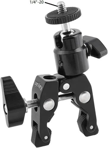 Vista 4 de Abrazadera de cangrejo estupenda con soporte de cabeza de bola para accesorios fotográficos (negro)