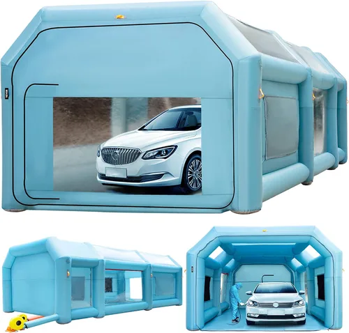 Vista 14 de VEVOR Cabina de Pintura Inflable Portátil, Cabina de Pulverización Inflable de 13 x 8 x 8 pies, Carpa de Pintura para Automóvil con Sistema