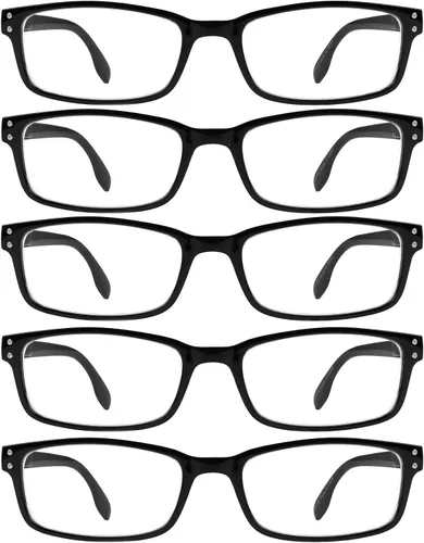 Vista 6 de Yogo Vision Reading Glasses Men & Women Readers Spring Hinge Lightweight Eyeglasses Style Anti Glare Filter 5 Pairs