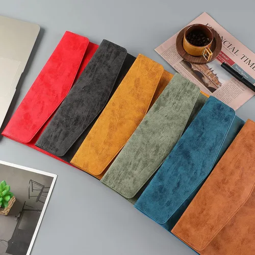 Vista 8 de Carpeta de archivos A4 de cuero PU Portafolio impermeable carpeta sobre con cierre a presión verde militar