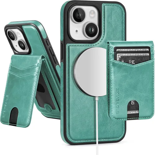 Vista 81 de SkyEagle - Funda tipo cartera compatible con MagSafe para iPhone 11, color negro Detachable Magnetic Credit Card Holder,RFID Blocking,PU