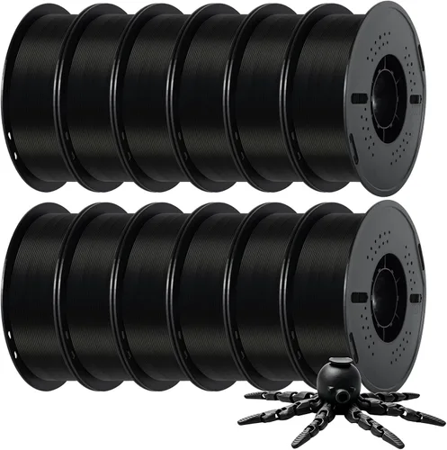 Vista 33 de Kingroon PLA - Filamento para impresora 3D, 10 carretes, precisión dimensional de +/- 0.02 mm, carrete de 10 kg (22 libras), 1.75 mm, 5 negro + 5