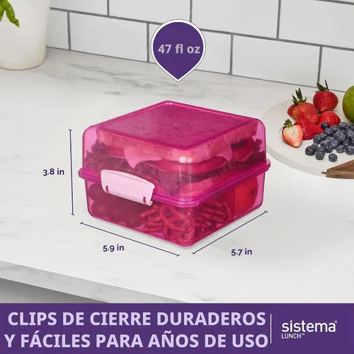 Vista 3 de Sistema Cubo de almuerzo, colores surtidos, 1.4 litros Colores surtidos (sólidos)