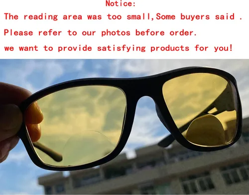 Vista 2 de mincl Gafas de lectura bifocales de visión nocturna con lente de protección UV para hombres y mujeres ciclismo al aire libre conducción y lectores