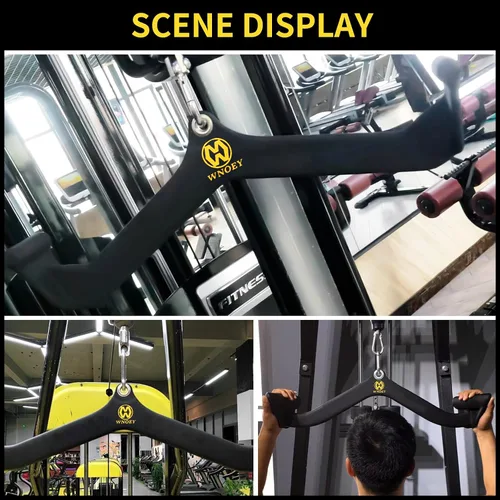 Vista 6 de LAT Pulldown Attachment,Back Tricep Bar Strength Training,Handle Grips LAT Pull Down Bar Press Down Exercises,Cable Machine Accessories, Cable Back