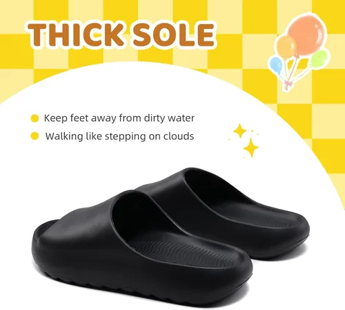 Vista 31 de Sandalias acolchadas para mujeres, hombres y niños, cómodas, antideslizantes, suaves, impermeables, para baño, ducha, sandalias acolchadas de suela