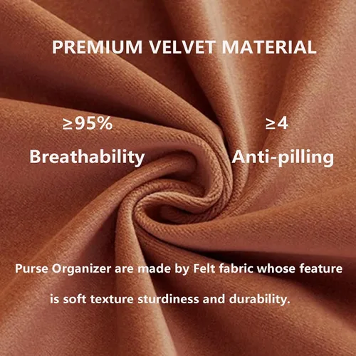 Vista 6 de Doxo Organizador de bolso para bolsos, organizador de bolsas de terciopelo con diseño de cremallera, compatible con cubeta pequeña Celine, Triomphe