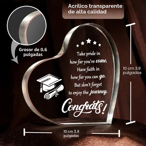 Vista 3 de Regalos de graduación, regalos de graduación 2026 para ella y él, recuerdo acrílico inspirador, decoración de graduación de escuela secundaria