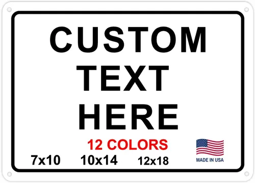 Vista 13 de Letreros personalizados de metal para exteriores para negocios en casa, oficina, puerta, porche, entrega, cueva de hombre, tienda, garaje, calle.