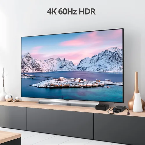 Vista 4 de SIIG Extensor HDMI 4K sobre Cat6, 164 pies, paso IR y salida de video, HDCP 2.2, audio de 5.1 canales, reducción de escala automática, protección