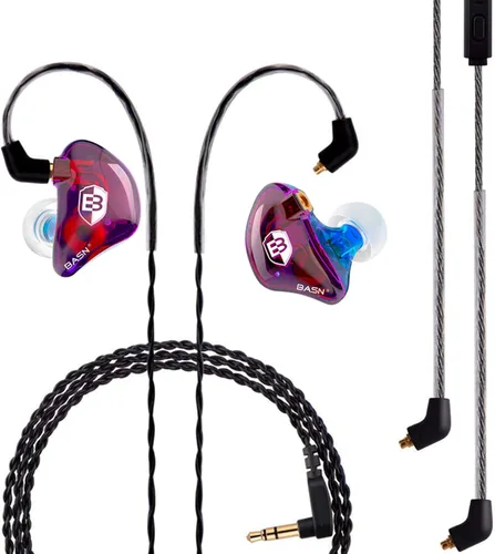 Vista 11 de BASN Auriculares profesionales intrauditivos con monitor para cantantes, bateristas y músicos con conector MMCX IEM (Pro Clear Negro)