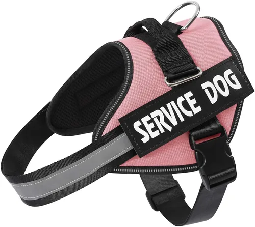 Vista 8 de MUMUPET Arnés para perro de servicio, chaleco reflectante y antitirones Negro