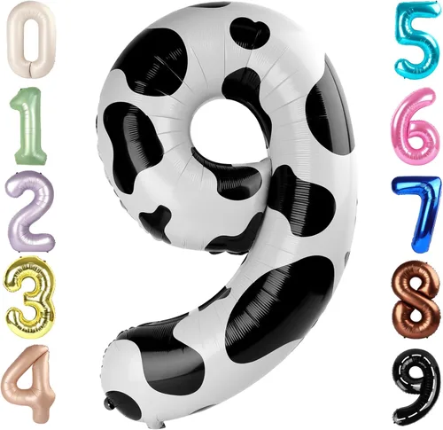 Vista 309 de Globos con números de 40 pulgadas, color negro, para decoraciones de cumpleaños de 10 a 100 años Jumbo 40In & Vibrant Color, With Hanging Holes