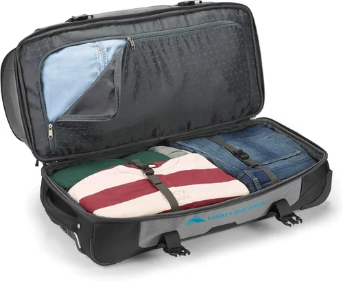 Vista 3 de High Sierra Fairlead - Bolsa de viaje portátil de poliéster de 34 pulgadas con ruedas y mango telescópico empotrado, color grisazul, Gris