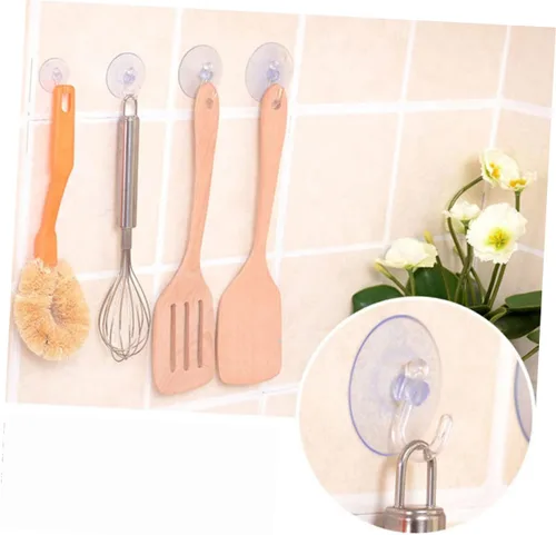 Vista 7 de Cabilock 12 ganchos de ventosa resistentes para pared extraíbles para paneles de yeso para cocina, baño, armario