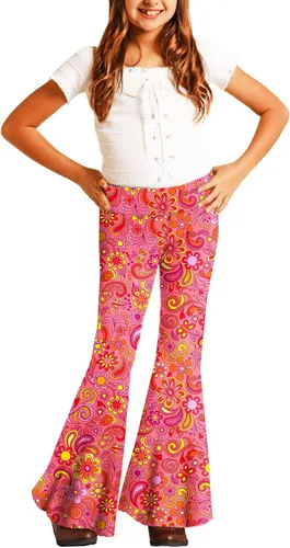 Vista 3 de Deerose Pantalones de cintura alta con estampado floral para niñas de 5 a 14 años