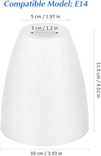 Vista 2 de Uonlytech Pantalla de lámpara de plástico de 7.87 x 3.93 x 4.52 pulgadas, pequeña pantalla esmerilada para mesa de escritorio y lámparas de pie