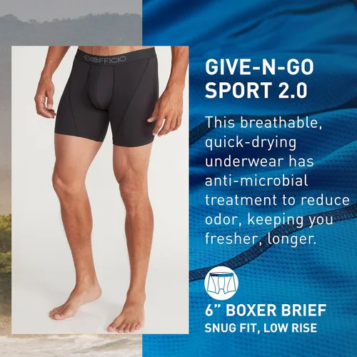 Vista 2 de ExOfficio Bóxer Give-N-Go Sport 2.0 de 6 pulgadas para hombre