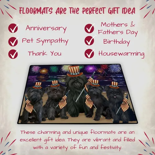 Vista 7 de Doggie of the Day Affenpinscher Dogs Floor Mat - 4th of July Independence Day - Best Dog Doormat - Protector Decor - Unique Portrait Art - Premium