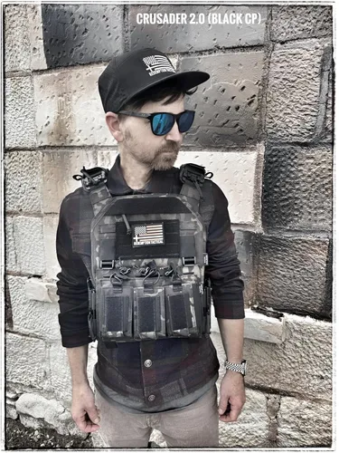 Vista 2 de Redemption Crusader 2.0 Chaleco Molle con Hebilla de Liberación Rápida para Airsoft con Lados de Tamaño Ajustable y Triple Bolsillo