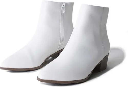 Vista 5 de J. Adams Botas de tobillo Viper para mujer, botas cortas y gruesas de tacón bajo con puntera puntiaguda, cómodas y elegantes para el uso diario