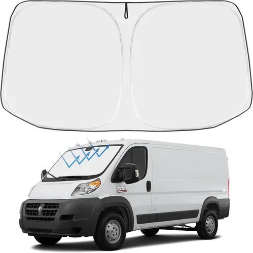 Vista 249 de Proadsy Parasol para parabrisas Rivian R1S 2022-2025 2026 de 4 capas plegable, protector de parasol frontal que bloquea los rayos UV, mantiene