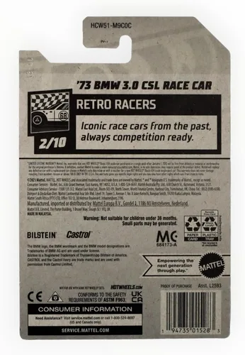 Vista 2 de Hot Wheels 73 BMW 3.0 CSL Race Car, Retro Racers 2/10 [Amarillo]