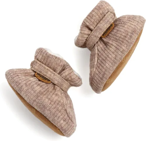 Vista 104 de Botines de forro polar para bebés, niños y niñas, pantuflas antideslizantes con agarre suave, zapatos de calcetín para recién nacidos, cuna
