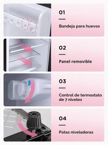 Vista 6 de F.W.WOOLWORTHS - Refrigerador compacto de 3.5 pies cúbicos con congelador, refrigerador mini de 2 puertas, termostato ajustable, para dormitorio