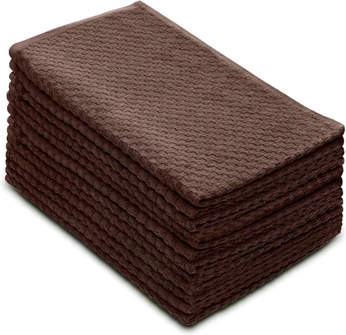 Vista 26 de COTTON CRAFT - Juego increíble de toallas de cocina - Juego de 8 toallas de rizo - 100% algodón Euro Café con textura gofré - Toalla de cocina Beige
