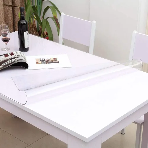 Vista 6 de Protector de escritorio transparente de plástico transparente para mesa de café, escritorio de 0.039 in de grosor, 11.8 x 47.6 in